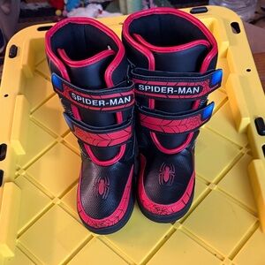 Marvel Spider-Man Black and Red Kids Light-Up Hook-and-Loop Boots